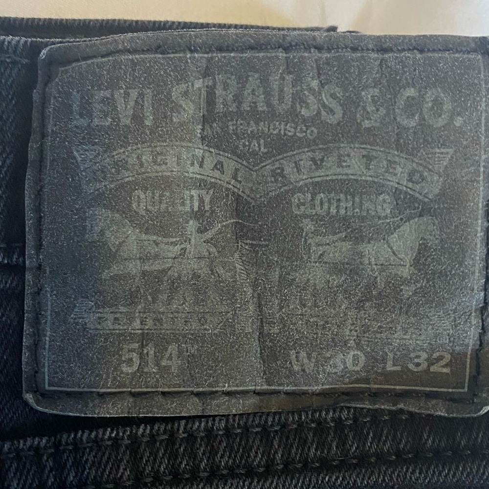 Black 514 Levi’s jeans, 30 waist 32 length
